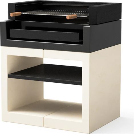 Modulo Grill para Barbacoa de Obra Kitaway 84x63x101 cm  Base Blanca/Negra para Barbacoa de Jardín Exterior