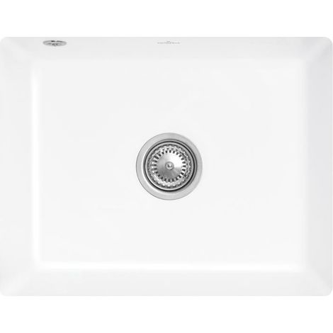 Villeroy & Boch Subway 60 - Évier en céramique 55x44 cm, CeramicPlus, Stone White 331001RW (1/4)