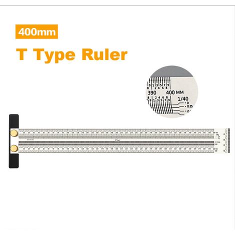 Règle de marquage en acier inoxydable, règle d'angle de trait de menuiserie règle droite, règle de précision outil de mesure de menuiserie pour le positionnement et le marquage des mortaises de menuis (1/5)