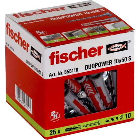 fischer tacos DUOPOWER con tornillo, 10 x 50 (Por 25)