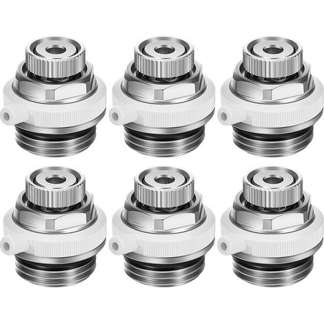 6 Pcs Vanne de Purge de Radiateur Automatique Radiateur de Ventilation de 1/2 Pouce Soupape d'Évacuation d'Air Évent Automatique à Couper en Laiton Va (1/5)
