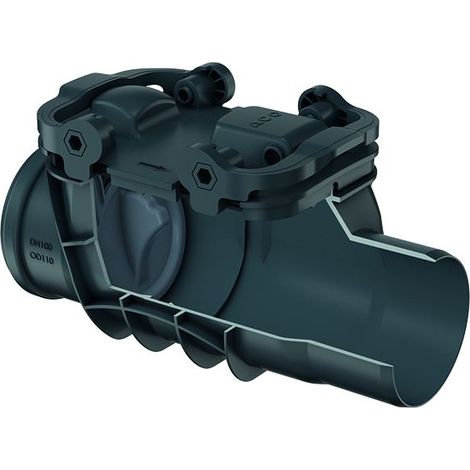 Dispositif anti-retour simple TRIPLEX K0 Type 0 pour installation dans les canalisations d'eaux usées exposées de diamètre nominal DN100.