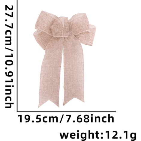 Bow Noël - En Jute Rustique - Pour Guirlande Porte Arbre Fête Déco DIY - 10,7 x 8,5 Pouces - Lot de 3 (1/3)