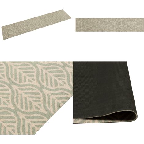 Küchenteppich Waschbar Blätter 60x300 cm Samt - Küchenläufer - Samt - Laufmatte - Badezimmerteppich - Anti-Rutsch - Home & Living