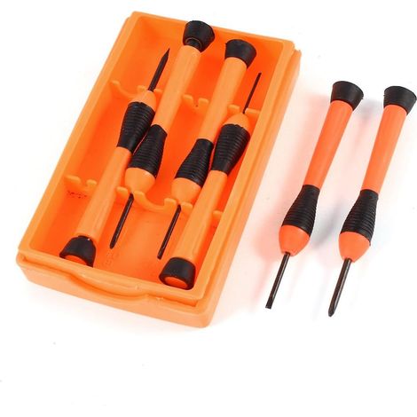 Outil réparation montre Schraubendreher Flathead phillips orange schwarz Schraubendreher-Sets 6 en 1 (1/2)