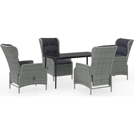 Maison Exclusive - Set Mobili da Pranzo per Giardino 5 pz Grigio Chiaro (1/5)