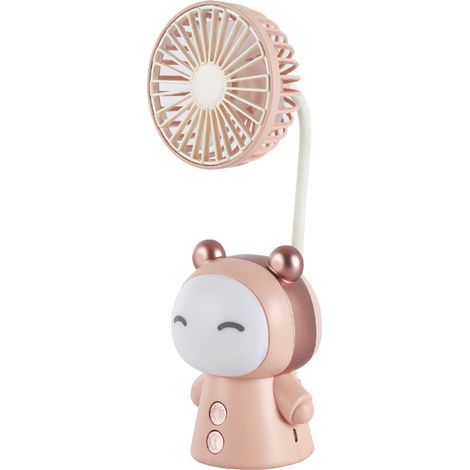 Tragbarer, wiederaufladbarer USB-Tischventilator – Mini-Faltventilator für Zuhause, Büro und Reisen – Rosa (1/5)