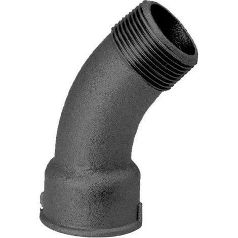 Hermann Schmidt Temperguss 40 Bogen 14040020 DN 20, 3/4", 45°, IG/AG, schwarz