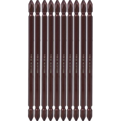 10 Pièces Embouts de Tournevis Double Extrémité Magnétiques H6.3 x 150mm, Set d'Outils à Main pour Travaux de Bricolage (1/5)
