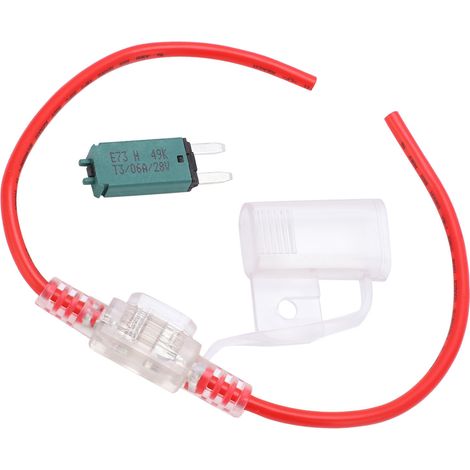 Porte-fusible transparent 12AWG 6A à réarmement manuel, étanche à l'eau et à la poussière, pour voitures, yachts, camping-cars et camions. (1/5)