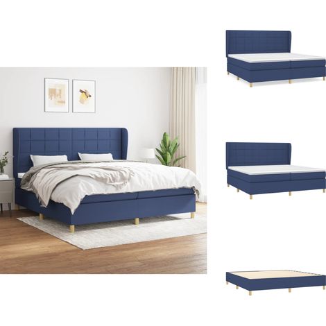 Boxspringbett mit Matratze Blau 200x200 cm Stoff - Boxspringbett - Doppelbett - Liegekomfort - Bettsystem - Schlafsysteme (1/5)