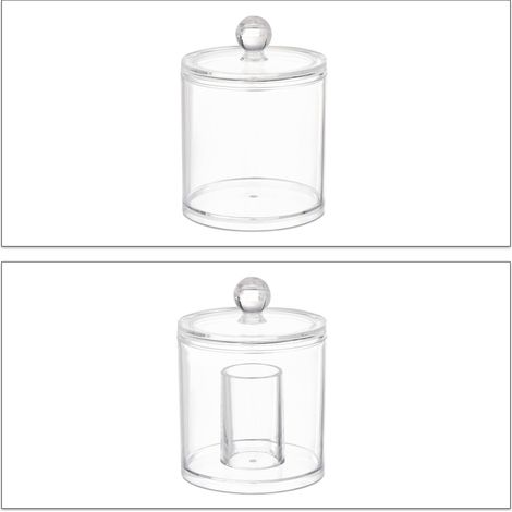 Set di 3 pratiche scatole portaoggetti da bagno 13 x 10 cm in acrilico trasparente 130005637