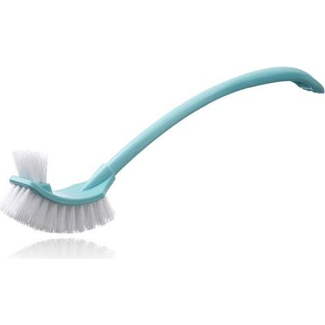 Brosse de Toilette, épurateur Sanitaire de Salle de Bain avec Long Manche incurvé, Brosse de Nettoyage de Toilettes Polyvalente pour Nettoyage en Profondeur, Accessoires de (1/4)