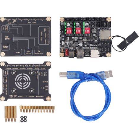 Panneau de contrôle pour graveur laser MKS DLC32 V2.1, contrôle hors ligne 32 bits WIFI, carte mère de machine à graver avec boîtier de protection. (1/5)