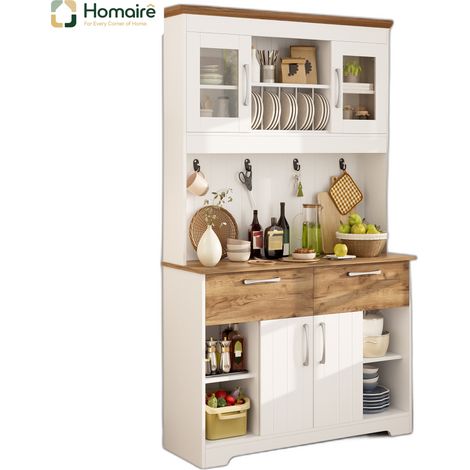 Flur- Garderobenschrank weiß aus Polyester 106 x 39 x 176.5 cm HOMAIRE (1/5)