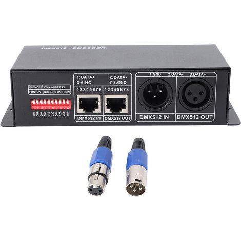Décodeur DMX512 à 4 canaux avec variateur de tension constante et contrôleur RGBW pour éclairage de scène LED 12-24 V (1/5)