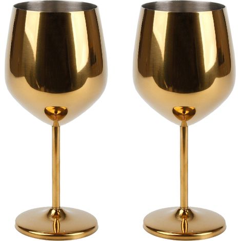 2 Pcs Verre à vin,Acier inoxydable,18 oz,Incassable,Extérieur,Pique-nique,Fête (1/5)