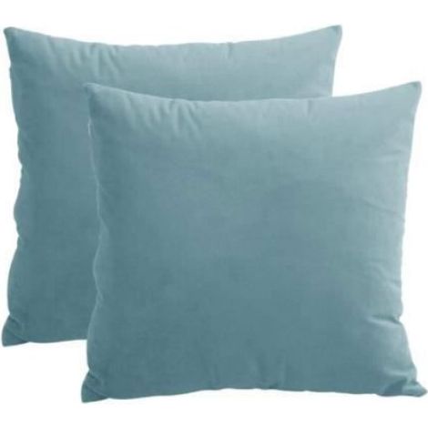 Lot de 2 Housses de Coussin Bleu Clair 45x45 cm Home Décoratif, Taie d\oreiller en Velours pour Canapé, Fermeture éclair Invisib (1/4)