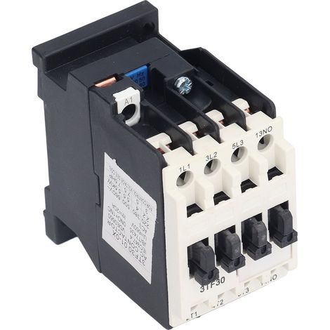 Contacteur CA pour montage sur rail DIN, contacteur de commande de circuit 220 V 50 Hz 9 A 1 normalement ouvert 3TF‑30 (1/5)