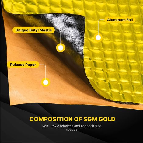 Isolante insonorizzante per Auto in gomma butilica smorzante vibrazioni - Colore: Oro