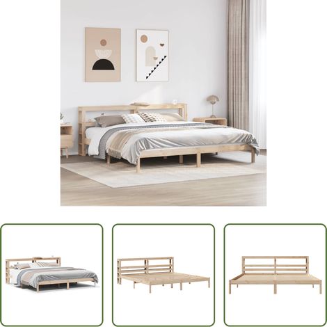 Kiefernholzbett - Massivholzbett ohne Matratze 180x200 Kiefernholz (1/5)