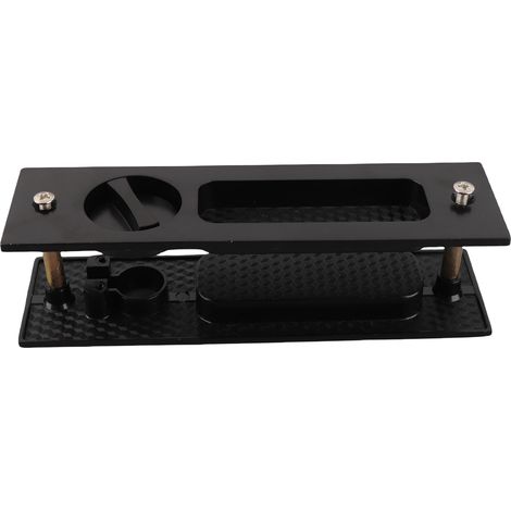 Kit serrure encastrée porte à glissière intérieure balcon salle de bains placard poignée tirage alliage zinc noir 3.5-4.5cm quincaillerie meuble 13 pièces (1/5)