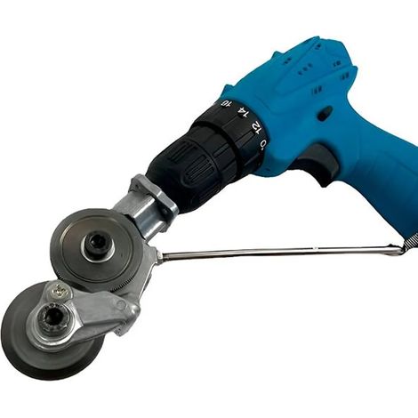 Accessoire de découpe de métaux pour perceuse électrique, coupe-tôle compatible avec visseuses sans fil - outil de précision pour couper la tôle et les métaux (1/5)