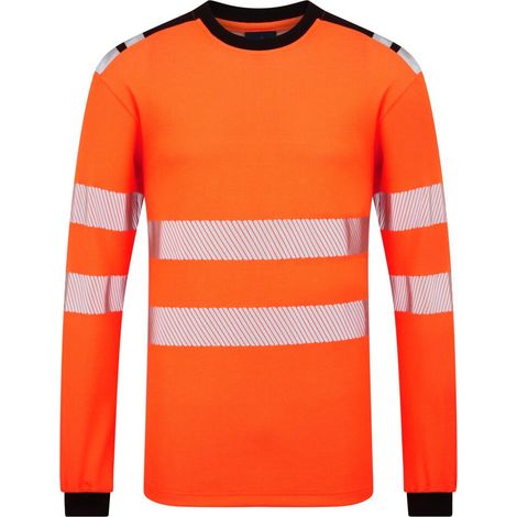 Maglietta a Maniche Lunghe Modaflame Pw3 Hv - Taglia M - Arancione/nero - Portwest