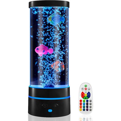 Lampe À Bulles - Poisson En Silicone - Hauteur 29 Cm - Éclairage Led RGB - Pour Intérieur - 1 Pièce (1/5)