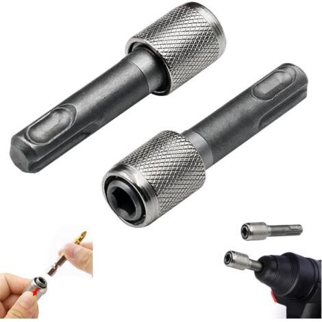 QORVA-2 Pièces Adaptateur porte-embout SDS-Plus 6,35mm (1/4'') Tige hexagonale Foret support convertisseur Adaptateurs de Tige Ronde à Tige Hexagonale pour forets à Percussion marteaux