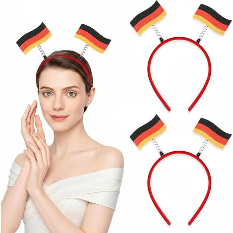 2 Pièces Serre-tête Drapeau Allemand, accessoire supporter noir rouge jaune pour matchs de football, bandeau de fête pour fans de sport et événements sportifs (1/5)
