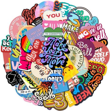 Inspirierende Aufkleber, 50 Blatt Vinyl-Aufkleber, Merchandise Lapto