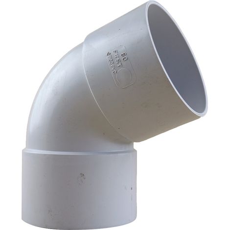 Coude PVC 67°30 femelle femelle pour tube Ø80 épaisseur. 2.2 mm - gris - First Plast