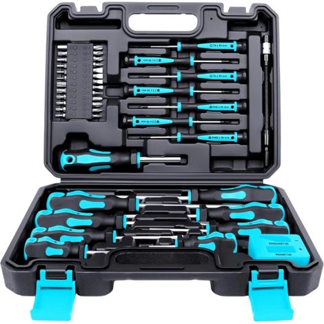 Ratschen-Schraubendreher-Set mit Phillips magnetischen Handwerkzeugen 43-teiliges Magnet-Ratschen-Schraubendreher-Set für Laptop PC Computer Brillen Handy Uhr TV Auto Männer Frauen Mechaniker (1/5)