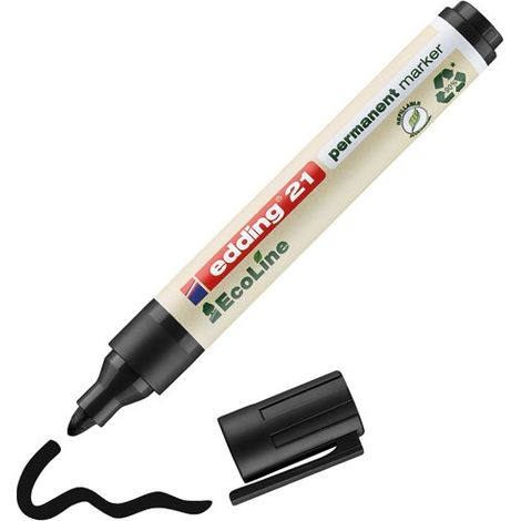 Marcador permanente de 3 mm para todos los materiales Ecoline negro - Edding