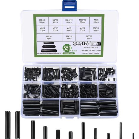 550 goupilles en acier au manganèse, 13 tailles, avec boîte durable (1/5)