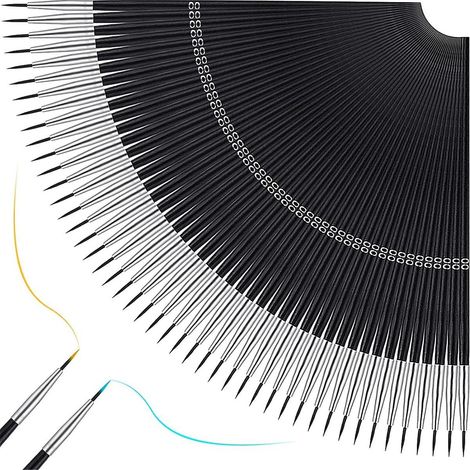 200 pinceaux ronds faits main pour le dessin de précision, pinceaux synthétiques fins pour peinture acrylique (taille 00) (1/5)