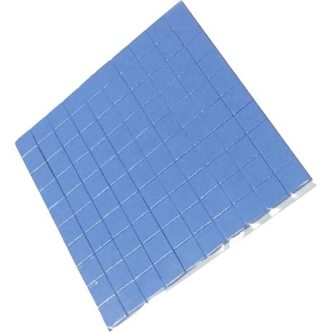 Coussinet Thermique et Isolation Électrique 10x10x0,1 Mm en Silicone Bleu Conductivité Thermique Élevée pour CPU et LED pour Usage Électronique (1/5)