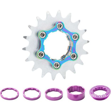 Cassettes à vitesse unique avec entretoises et anneaux de verrouillage, kits de conversion de pignons 16T 18T pour plusieurs vélos, kits de conversion de roues libres (1/4)