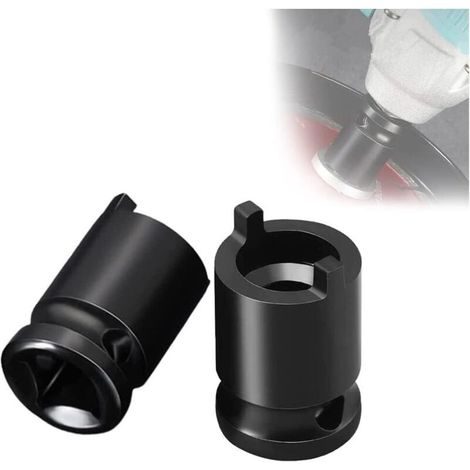 Lntyq Lot de 2 clés à douille pour meuleuse d'angle, outil spécial pour clés électriques, clé à meuleuse à écrou de blocage réglable de remplacement pour outil de clé de retrait de plaque de pression (1/5)