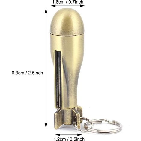 Match allume-feu, Portable Reusable Waterproof Matchstick Fire Starter, Allume-feu Flint Match Porte-Clés, Kerosene Refillable Lighter pour équipement de Secours (1/5)