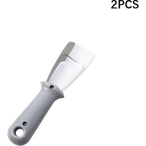 Lot de 2 grattoirs à glace gris en acier inoxydable, pour dégivrer réfrigérateurs et congélateurs, accessoires d'entretien ménager (1/5)