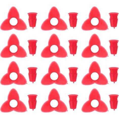 Fleurs de rechange en silicone pour mangeoires à colibris, usage extérieur, rouges, lot de 12 (1/5)