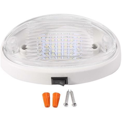 Lampe LED 12 V avec interrupteur pour camping-car, bateau, auvent, annexe, tunnel, blanche (1/5)