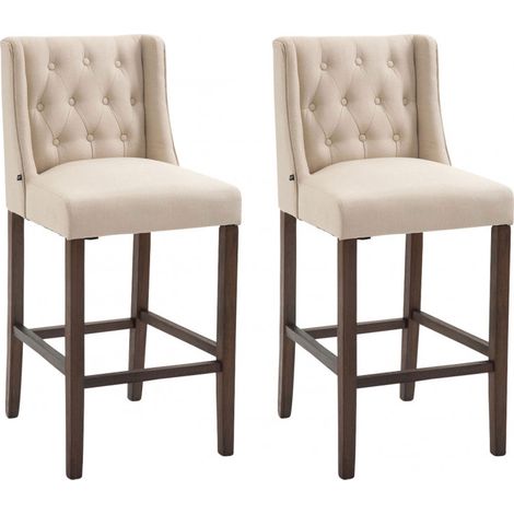 2er Set Barhocker Cassandra Stoff creme antik-dunkel (1/5)