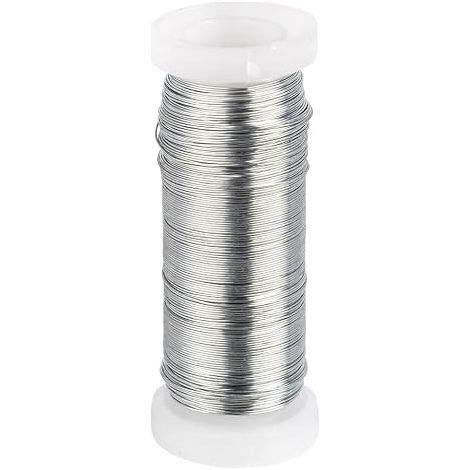 Metal Wire, 0.3 mm, 50 m, Jewellery Wire, Iron, (Silver) (1/2)