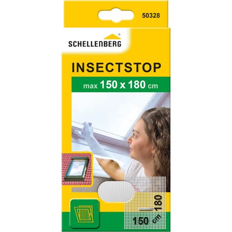 Schellenberg 50328 Zanzariera finestra per lucernario per tetto, zanzariere 150 x 180 cm con zip, montaggio senza foratura, incl. nastro di fissaggio (1/4)