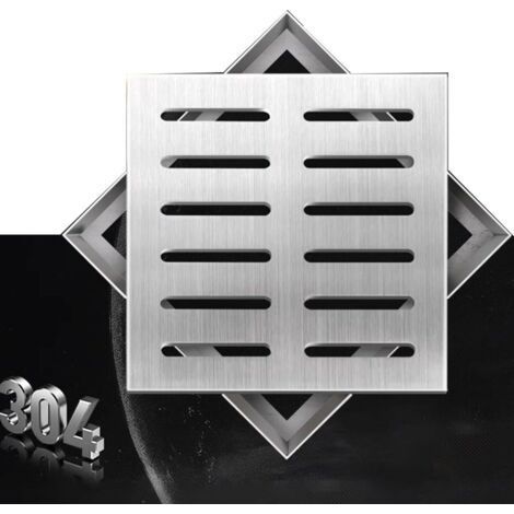 QORVA-Grille de vidange d'extérieur carrée en acier inoxydable 304, grille d'égout robuste, couvercle et cadre (30 x 30 x 2 cm) (1/5)