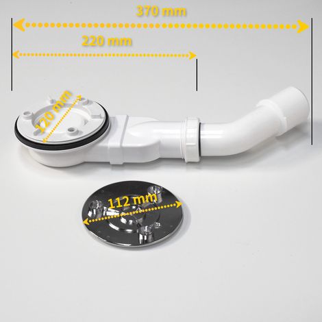 Superflache Ablaufgarnitur Set für Duschwanne Duschtasse Ø 90 mm Bad Duschabfluss Siphon mit Abdeckung TYP 2