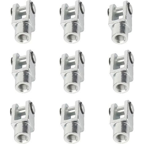 Lot de 9 têtes de fourche pour cylindre à air comprimé, filetage intérieur M6 x 1, joint en Y en métal, idéal pour les installations automatiques et les raccords de tige de piston (1/5)
